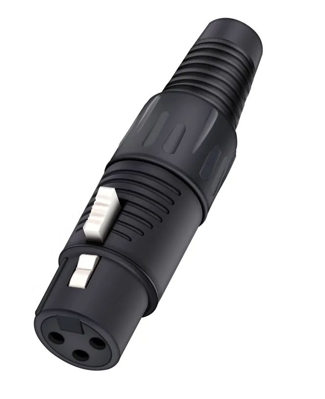XLR 3-pin connector female C1038 zwart kunststof